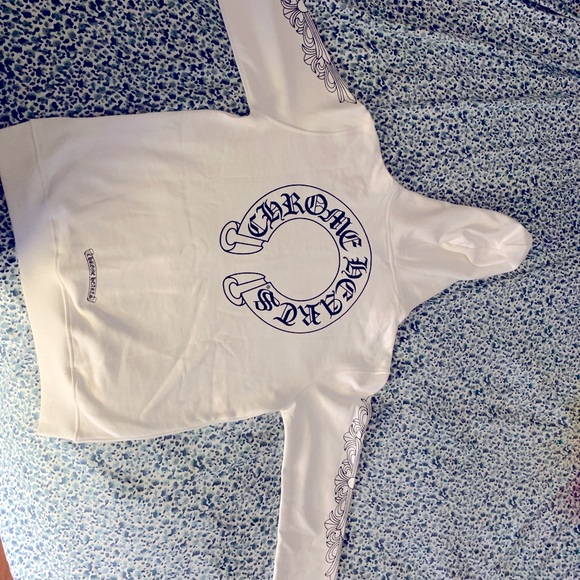Chrome Hearts Horseshoe Zip Hoodie White